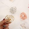 KISSKIKO Mini Rose Flower Hair Claw Clips for Women 2 Inch Cute Pearl Small Hair Clip | 4 Pcs Metal Nonslip Headdress Gold Silver Women and Girls Fine Hair Fancy Horsetail Clip