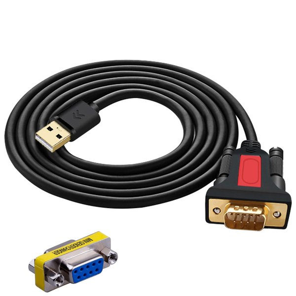 ELECABLE USB to RS232 DB9 Serial (9-Pin) Adapter Cable 5ft Compatible with MAC OS, Windows, Android, Linux (USB A)
