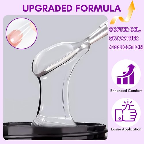 Makartt Solid Nail Glue Gel: Extra Strong Gel Nail Glue for Press On Nails and Nail Tips Long-Lasting Strong Adhesion Nail Glue for Acrylic Nails Clear Hard Gel for Nail Art Home Salon UV Light Cured