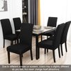JQinHome 6 Pcs Dining Chair Slipcover,High Stretch Removable Washable Chair Seat Protector Cover for Home Party Hotel Wedding Ceremony (Black)