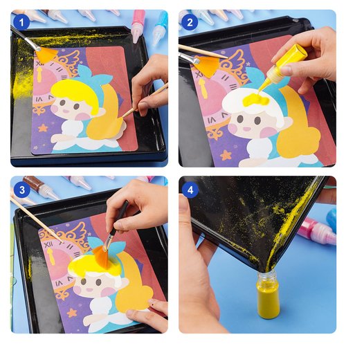 TNOONE Sand Art Kits for Kids,Crafts for Girls Ages 6-8,Princess Sand Art Pictures,DIY Crafts Toys for Girls,Color Sand Painting Art Learning Toys,Ideal Gifts for Kids