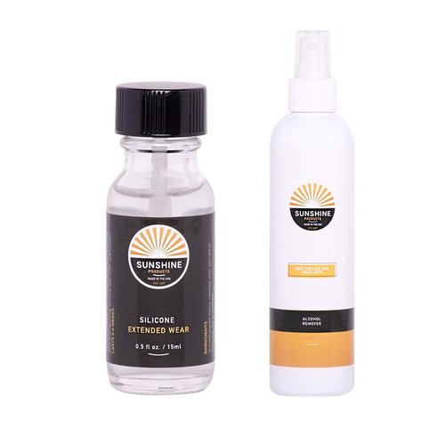 Sunshine Extended Wear Silicone Glue Hair Replacement Adhesive - 0.5oz + Fast Acting Wig Glue Remover - 2oz