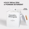 Simplation Laundry Detergent Container, Modern Farmhouse Storage Box for Laundry Room Decor and Accessories (White, 11 x 7 x 6 inches, 144 oz)