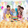 4 Pcs Stay Groovy Tablecloth Retro Hippie Boho Party Table Covers Daisy Flower Bohemian Rainbow Tablecloths Disposable Waterproof Table Cover 60s Theme Birthday Party Decor Supplies (42.5 x 70.8 Inch)