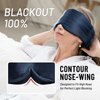 ATreebay Microwave Heated Eye Mask for Dry Eyes, Warm Eye Compress for Styes, Eyestrain, Adjustable Weighted Eye Mask for Sleeping, Completely Blackout, Navy Blue