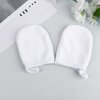 Lurrose 3Pcs Microfiber Face Cleansing Gloves Makeup Remover Face Cleansing Towel Cloth Spa Mitts Soft Washing Tool for Women Ladies Students White
