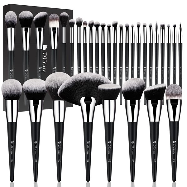 DUcare Makeup Brushes Professional 32Pcs Make up Brushes Set Premium Christmas Gift Synthetic Kabuki Foundation Blending Brush Face Powder Blush Concealers Eye Shadows