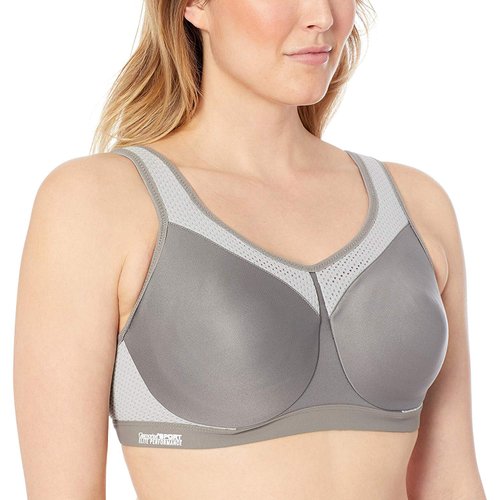 Full Figure Plus Size High Impact Wonderwire Sports Bra Underwire #9066 Gray
