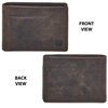 Real Leather Mens Bifold Wallet RFID Blocking Slim Minimalist Front Pocket - Thin & Stylish with ID Window in Gift Box (Crazy Horse, Coffee)