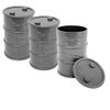 Set of 3 Gray Oil Drums for Wrestling Action Figures