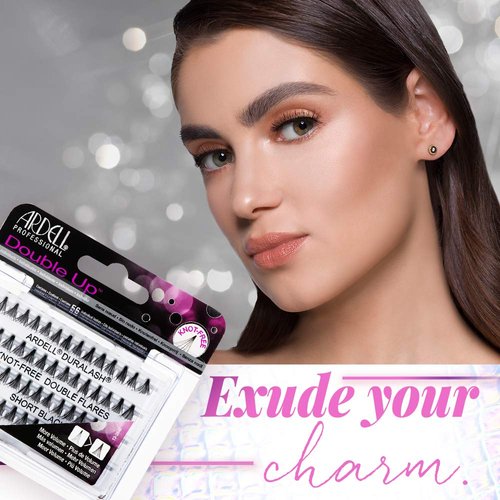 Ardell False Eyelashes Double Up Individuals Knot-Free Short Black 4 Pack