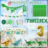 Three Rex Birthday Party Decorations Boy, Dinosaur 3rd Birthday Party Supplies Include Banner Tablecloth Fringe Curtains Three Rex Balloons Cake Toppers Stickers for 3 Rex Birthday Decorations Boys