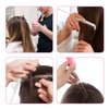 2Pcs Retractable Rat Tail Comb for Parting,Protable Fine Tooth Teasing Comb for Styling,Long Steel Pin Rat Tail Comb for Women Girls Hair Styling(Pink+White)