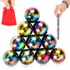 Moonhua 10Pcs Rainbow Hematite Magnetic Stone Kit, DIY Round Polished Magnets for Home Office Kitchen, Educational Science Kit for Wall Stickers, Building Gadgets for Gift