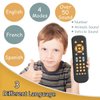 Baby TV Remote Control Toy with Music, TV Remote Toy with Realistic Light and Sound - English, French and Spanish 3 Language for Infant Toddler Play Remote Musical Toys, BPA Free