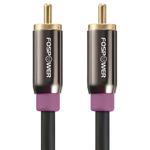 Subwoofer Cable (10 Feet), FosPower RCA to RCA Audio Stereo Cable, Male to Male - Dual Shielded Cord | 24K Gold Plated Connector | Corrosion Resistant | Clean Sounding Signal