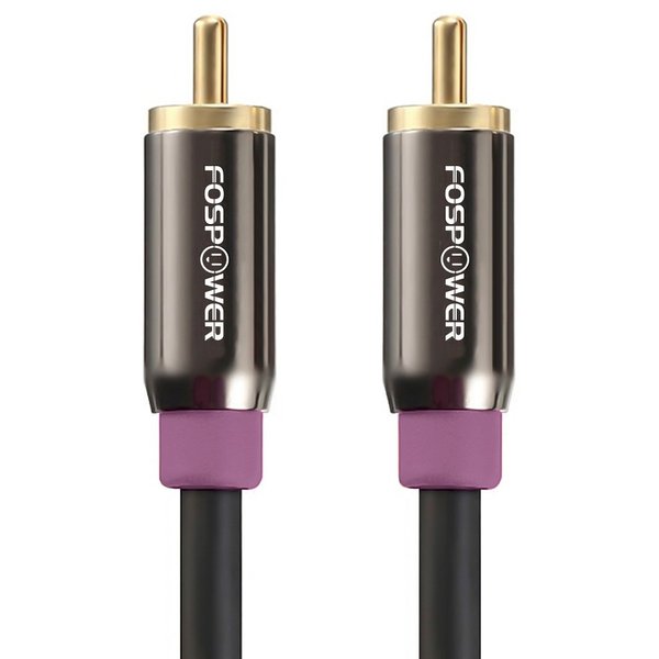 Subwoofer Cable (10 Feet), FosPower RCA to RCA Audio Stereo Cable, Male to Male - Dual Shielded Cord | 24K Gold Plated Connector | Corrosion Resistant | Clean Sounding Signal