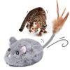 Pawthquake Automatic Cat Toy Cat Mouse Toy Moving Cat Toy with Furry Tail Boredom Busters Interactive Cat Toys for Indoor Cats Hunting Cat Mice Toys (Grey)