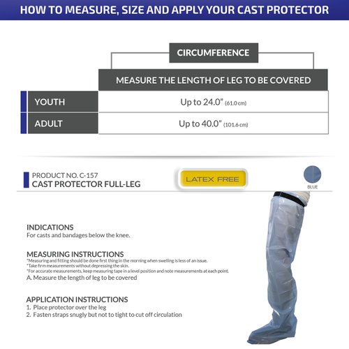 Champion Cast Protector, Full-Leg, Water-Tight, Vinyl, Adult