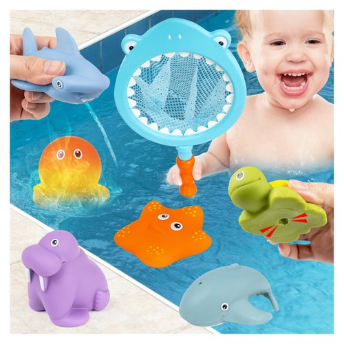 Pool Toys for Toddlers and Kids Ages 3-5 - Sea Ainimals Fishing Game for Kids Bath Toys Ages 3-5,Perfect for Boys Girls Gifts,Suitable for Pool Bathtub Water Beach Toys