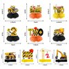 Kircirx 10Pcs Construction 2nd Birthday Party Decorations Honeycomb Centerpieces for Boys,Dump Truck Construction Theme 2 Year Old Table Centerpieces Party Supplies,Excavator 2nd Birthday Table Decor