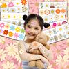 105 PCS Daisy Flower Temporary Tattoos Cute Birthday Party Decorations Favors Supplies Decor Groovy Spring Boho Yellow While Daisy Flower Hippie Stickers For Girls Gift School Prizes Rewards