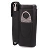 AMANCY Handy Cedar Wood Lined 2 Holder Black Cigar Case Flask Set with 2 Oz Stainless Steel Flask and Cutter