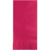 Creative Converting Touch of Color 2-Ply 50 Count Paper Dinner Napkins, Hot Magenta , 7.5" x 4.25" - 67177B