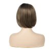 Baruisi Short Brown Bob Wigs for Women Synthetic Heat Resistant Straight Hair Side Part Halloween Cosplay Wig with Wig Cap