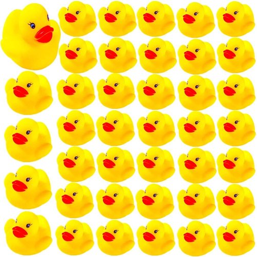 Rubber Ducky Baby Bulk Bath Toy Shower Birthday Party Favors Gift, Set of 50
