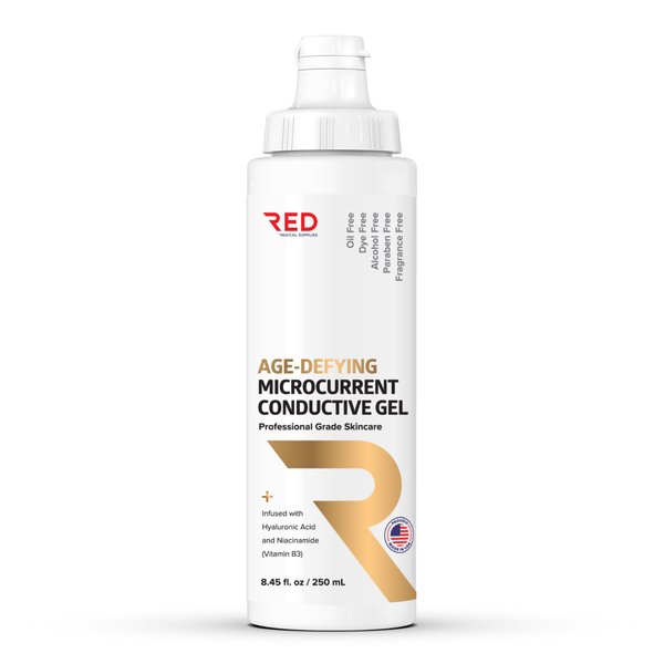 Microcurrent Conductive Gel, 8.45 fl oz - Long-Lasting, Non-Greasy, Hypoallergenic - Supercharge Your Facial Device - 1 Bottle, 8.45 fl oz/250mL