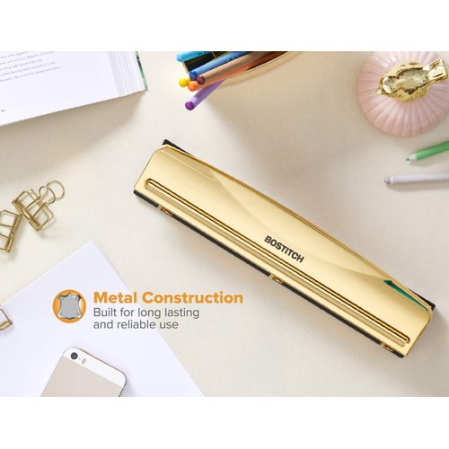 Bostitch 3 Hole Punch, 12 Sheets