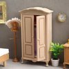 Tnfeeon Miniature Wardrobe, Double Door Excellent Workmanship Doll Armoire 112 Scale Birch for Dollhouse Furniture Accessory for Girls