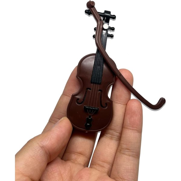 Miniature Violin with Stand, Bow and Case Perfect Mini Musical Instrument for Dollhouse Decoration and Collectors Home Decoration Acoustic Violins