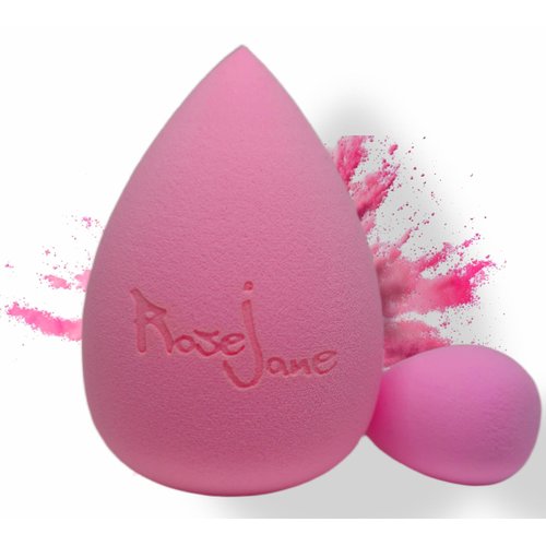 Rosejane| Beauty Blender Makeup Sponge for All Skin Types | Blend Liquid Foundations, Powders and Creams | Streak Free Application | Vegan, Cruelty Free | Two pieces| color (Pastel pink)