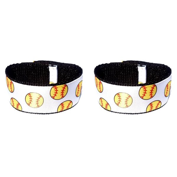 Generic Fastpitch Softball Scrunchies (pair) - White, from the ORIGINAL USA inventor, Softball sleeve holders, over 8 million sold