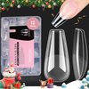 Beetles Gel Nail Tips Medium Coffin Etch X Nail Tips, 12 Sizes 288Pcs Pre Shaped Half Matte Gel Nail Tips Acrylic Tips Full Cover False Nails for Winter Christmas Nails Acrylic Fake Nails