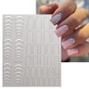 6 Sheets Metallic Nail Art Stickers Gold Silver French Nail Decals Nail Art Supplies 3D Metal Curve Stripe Wave Lines Nail Design French Nail Stickers for Women Acrylic Nails Decoration Accessories