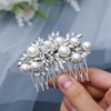 Foyte Crystal Wedding Hair Comb Pearl Bride Headpiece Silver Rhinestone Hair Piece Bridal Side Hair Accessories for Women