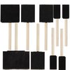 Vanitek 10 Piece Flat Flexible Poly Foam Bevel-Tipped Brush Set with Wooden Handles - Ideal for Applying Paint, Oil-Based Paints, Stain, Varnish, Enamel, Latex Paint, Smooth Surfaces, & Arts & Crafts