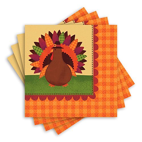 Turkey Dinner Luncheon Napkins, 6" x 6", 36 Ct.
