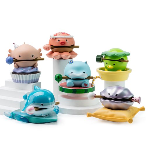 BEEMAI Lucky Wooden Fish Series 3PCs (Set of 3 No Repeat) Blind Box Random Design Cute Figures Co...
