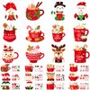 Civaner 24 Sets Christmas Crafts Kits Hot Cocoa Christmas Ornament Crafts for Christmas Tree Decorations DIY Sticker Craft for Classroom Decor Xmas Gift Winter Holiday Party Supplies