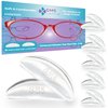 GMS Optical® 2.5 Thick / 18mm Long Length - Anti-Slip Adhesive Contoured Soft Silicone Eyeglass Nose Pads with Super Sticky Backing for Glasses, Sunglasses, and Eye Wear - 5 Pair (Clear)