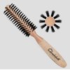 Bombshell Sustainable Round Hair Brush — Birch Wood and Cork Handle Hairbrush with Boar Bristles, Ergonomic Boar Bristle for Blow Drying, Curling, and Styling 1.75 inch