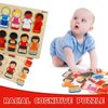 Wooden Puzzle for Toddlers 1-3, Children of The World Racial Cognition Dress-up Peg Puzzle Educational Toys, 24 Pieces Mix and Match Boys and Girls Multicultural Diversity Toys for Kids