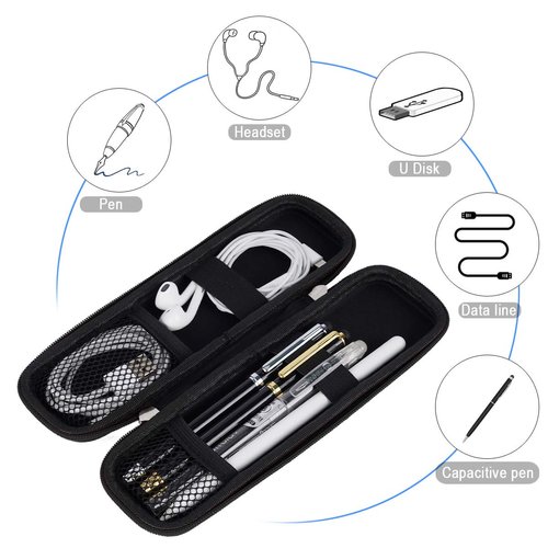 iDream365 Small Pencil Case Holder for Pencils,Hard Pen Case for Executive Fountain Pens,Ballpoint Pens-Black