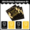 Kepeel 96Pcs 18th Birthday Party Tableware Set, Black Gold Time To Adult Birthday Party Decorations Supplies for Boys Girls Cheers to 18 Years Birthday Party Plates Napkins Forks Favors, Serve 24