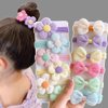 12Pcs Sweet Flower Hair Ties, Cute Bow Elastic Hair Ties Kids Hair Bands, Candy Color Ponytail Holders Hair Ropes with Bows, Kawaii Soft No Damage Hair Scrunchies for Little Girls Hair Accessories