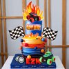Truck Cake Toppers Truck Cake Decorations Flame Blaze Wheel Race Car Cake Toppers For Kid Boy Truck Themed Racing Car Party Decorations Supplies (Truck)